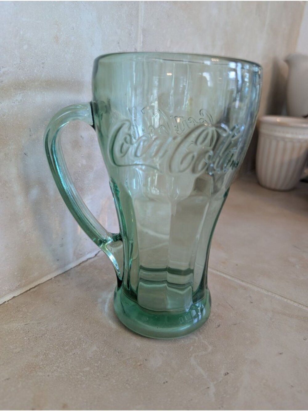 Vintage Libbey Coca-Cola Green Glass Mug with Handle Classic Collectible